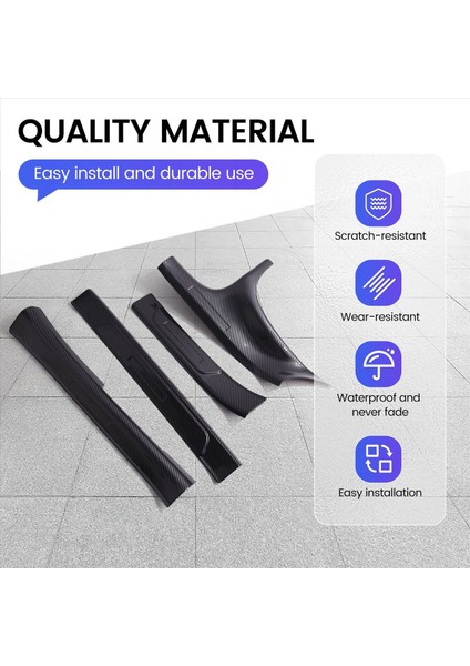 Içeride + Dış Kapı Eşik Korumaları Kapı Eşiği Giriş Koruyucusu Dekor Karbon Fiber Renk Byd Conta / Byd Atto 4 (Yurt Dışından) modelleri