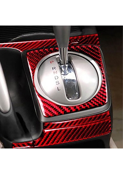 Honda Civic 06-11 Için 8pcs 06-11 Kırmızı Karbon Fiber Otomatik Vites Değiştirme Kapağı Trim Seti (Yurt Dışından) modelleri