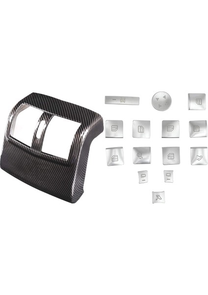 1 Set Pencere Anahtarı Düğmesi Döşeme Kapağı Çıkartma ve 1 Pcs Arka Koşul Çıkış Havalandırma Kapağı Döşeme Sticker (Yurt Dışından)