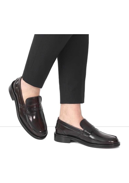 Erkek Bordo Açma Deri Loafer
