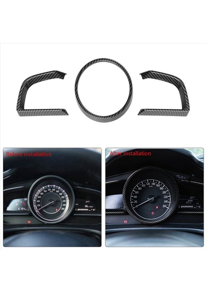 Mazda 3 Axela Için 15X 2014-2018 Karbon Fiber Gösterge Tablosu Iç Cihaz Çerçevesi Kapak Döşeme (Yurt Dışından) modelleri