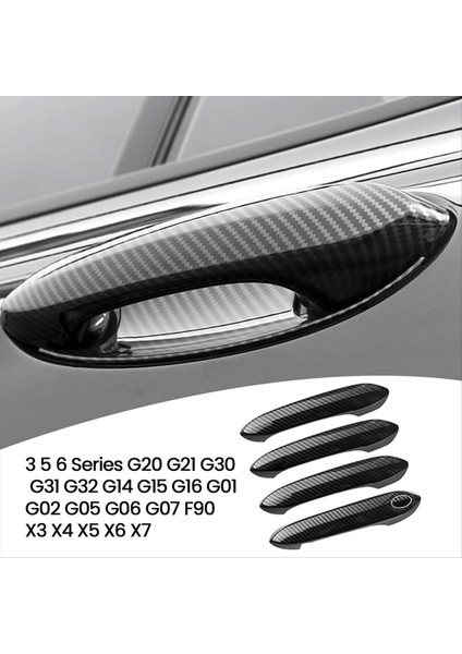 2x Karbon Fiber Dış Dış Kapı Kolu Kapak Trim Bmw 3 5 6 Seri G20 G30 G31 G32 G01 G02 G05 G06 X3 X4 X5 X6 (Yurt Dışından) modelleri
