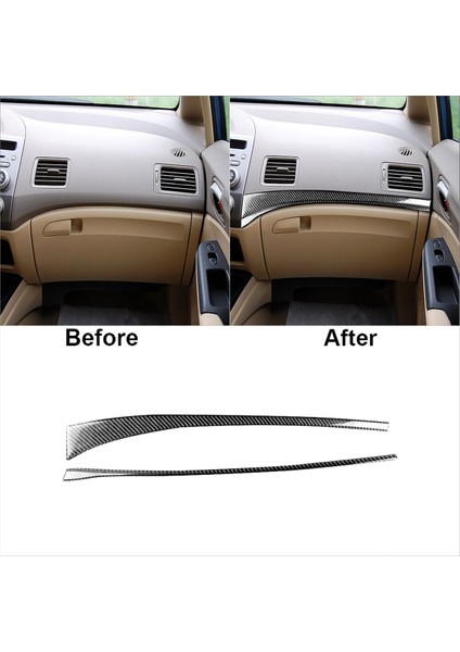 2pcs Karbon Fiber Yolcu Gösterge Paneli Kapak Kapağı Honda Civic 8th 2006-2011 Için (Yurt Dışından) fırsatları