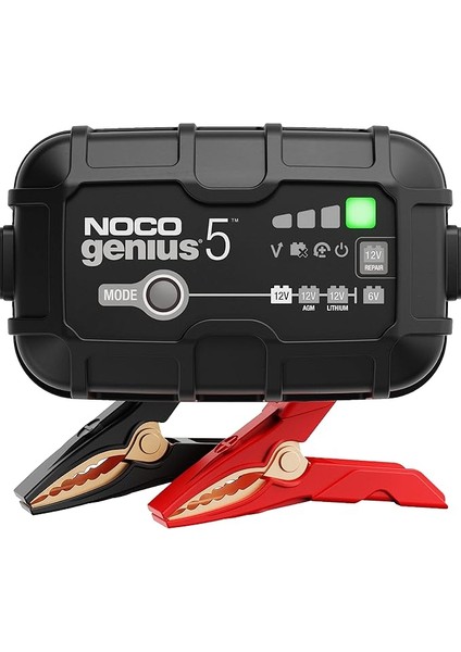 GENIUS5EU 6V&12V 5A Akıllı Akü Şarj ve Akü Bakım Desülfatör ,siyah