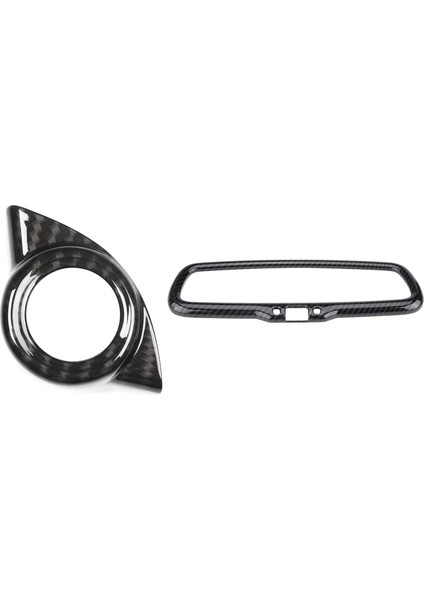 Karbon Fiber Tarzı Abs Plastik Araba Başlangıç Motor Durdurma Kapağı Kaplama ile Abs Otomobil Iç Dikiz Ayna Çerçevesi ile Kaplama (Yurt Dışından)