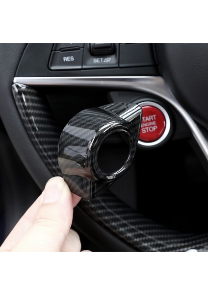 Karbon Fiber Tarzı Abs Plastik Araba Başlangıç Motor Durdurma Kapağı Kaplama ile Abs Otomobil Iç Dikiz Ayna Çerçevesi ile Kaplama (Yurt Dışından) indirimleri