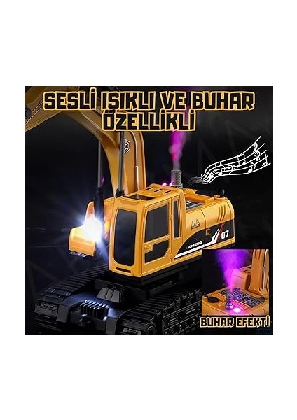 2.4ghz Uzaktan Kumandalı Şarjlı Işıklı Buhar Atan Paletli Hareketli Kepçeli Rc Ekskavatör indirimleri