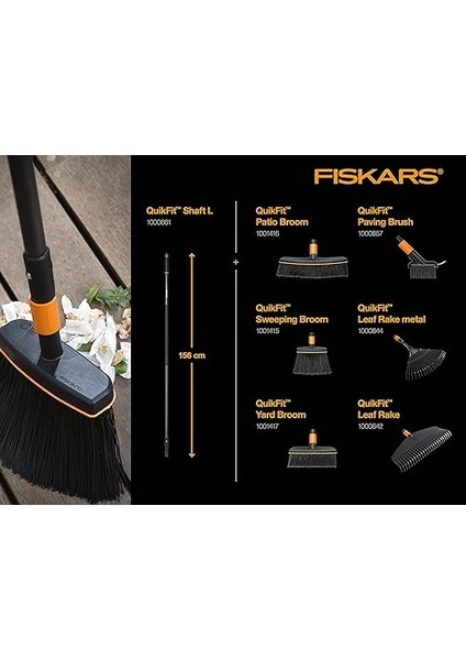 Quikfit, 1000642 Yaprak Süpürgesi, Alet Başlığı, 25 Dişli, Genişlik: 50 Cm, Plastik Dişler, Siyah/turuncu, indirimleri