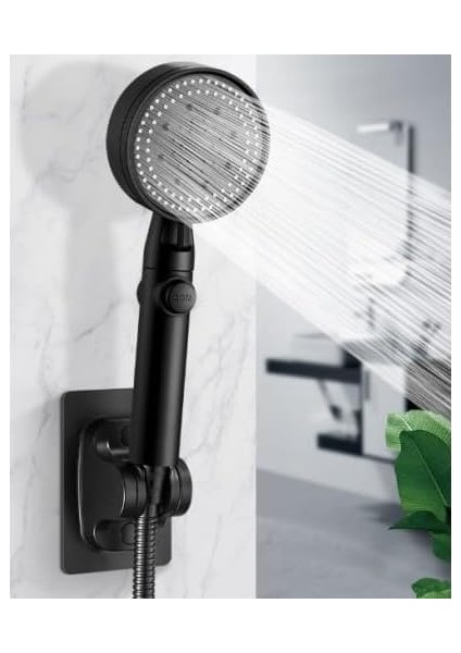 Yapışkanlı Duş Başlığı Tutucu, Ayarlanabilir El Duş Tutacağı, Duş Askısı, Vantuzlu Duş Başlık Mafsalı Siyah fiyatları