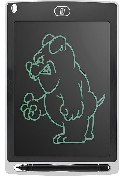 Çocuklar ve Yetişkinler Için Dokunmatik Ekran Dijital Çizim Tahtası, Kalemli Yazı ve Çizim Tableti (Gri, Cwt-10)