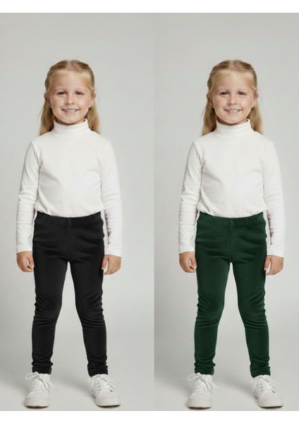 2li Kız Çocuk Fitilli Kadife Tayt - Rahat Kışlık Esnek Leggings