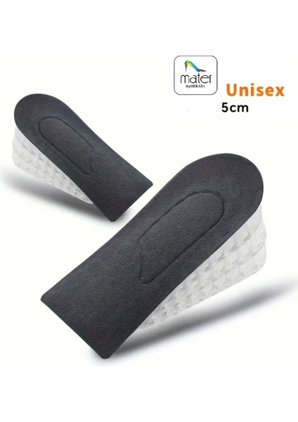 Unisex 36-42 Beden 7 cm Boy Uzatma Tabanlığı, Yumuşak Silikon Topuk Yastığı