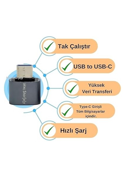 Type-C Dönüştürücü USB 3.0 Thunderbolt 3 Dönüştürücü Hafif Cep Tipi Gri fırsatları