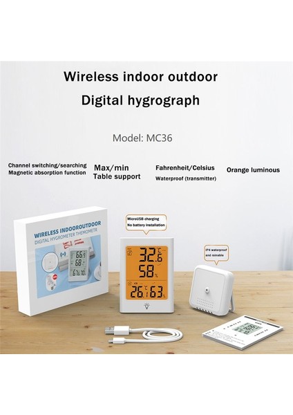 Dijital Ekran Termometresi Iç Mekan ve Dış Mekan Sıcaklığı ve Nem Metre Hava Saati Beyaz (Yurt Dışından) fiyatları