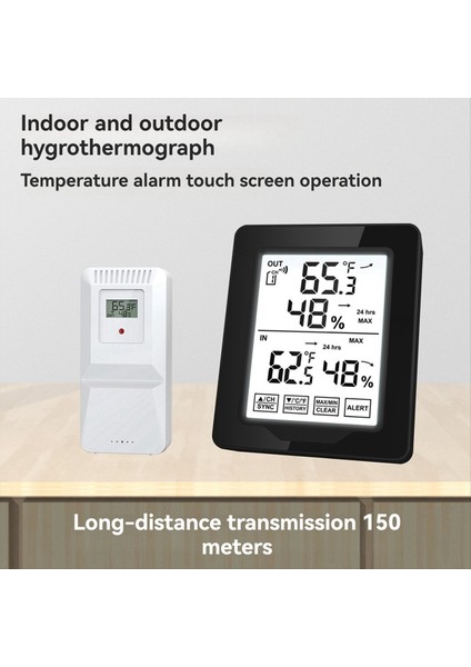 Iç ve Dış Mekan Dijital Sıcaklık ve Nem Ölçer 1 Sensör Arka Işığı Kablosuz Uzun Mesafeli (Yurt Dışından) fiyatları