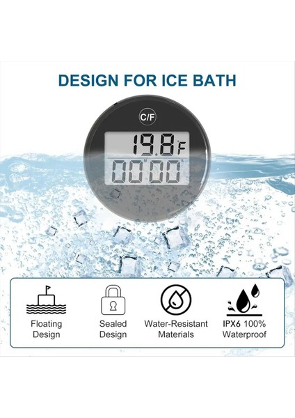 Su Banyo Termometresi Küçük Yüzer Su Geçirmez Buz Banyo Termometresi LCD ile Sergi Dergisi Su Geçirmez Soğuk Dalma (Yurt Dışından) modelleri
