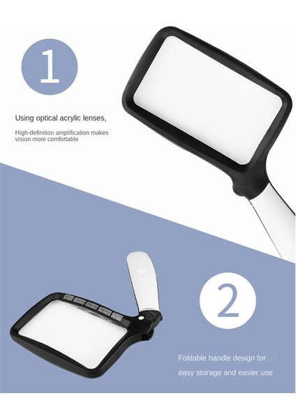 2 Adet Katlanır Elde Taşınır Büyüteç Cam Yaşlılar Okuma Gazete Yüksek Tanımlı Akrilik Büyüteç (Yurt Dışından) fiyatları