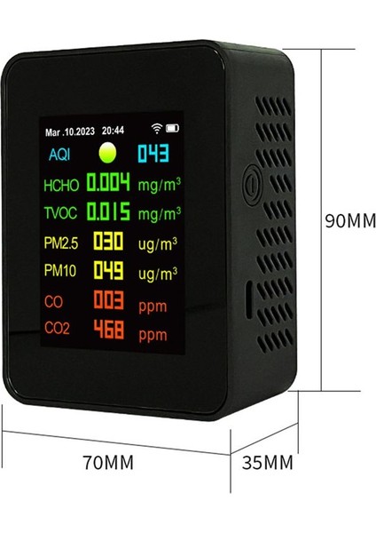 9 Arada 1 Dijital Sıcaklık Nem Test Cihazı Pm2 5 PM10 Hcho Tvoc Co2 Metre Wifi LCD Lazer Sensör Monitörü Siyah (Yurt Dışından) fırsatları