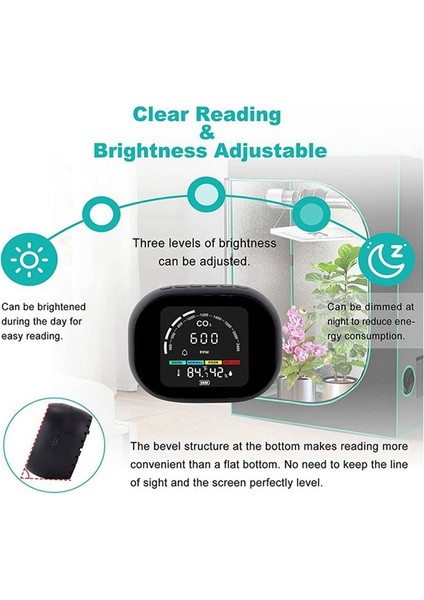 Co2 Hava Kalitesi Monitörü Iç Mekan Karbon Dioksit Dedektörü Co2 Alarm Metre 400-5000 Ppm Hcho Tvoc Nem (Yurt Dışından) modelleri