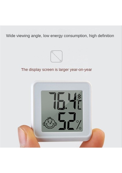 Bluetooth Uyumlu Termometre LCD Dijital Sıcaklık Sensörü Nem Ölçer Iç Mekan Higrometre Ölçüm Göstergesi Beyaz (Yurt Dışından) indirimleri