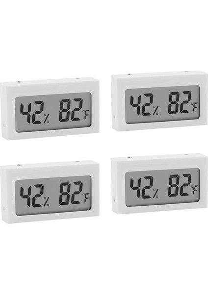 4pcs Araç Sürüngen Termometresi S-WS05 Balık Tankı Için Mini Termo-Higrometre ℃/℉ Beyaz (Yurt Dışından)