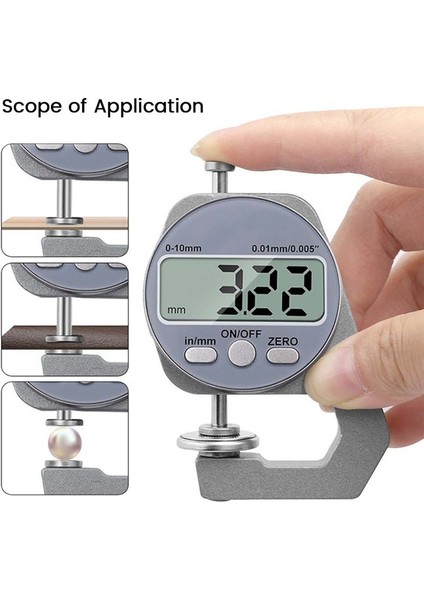 Mini Hassas Dijital Kalınlık Göstergesi Ölçer Test Cihazı Mikrometre Kalınlığı Sivri Başlık 0 - 10 mm Dirsek Stili (Yurt Dışından) modelleri