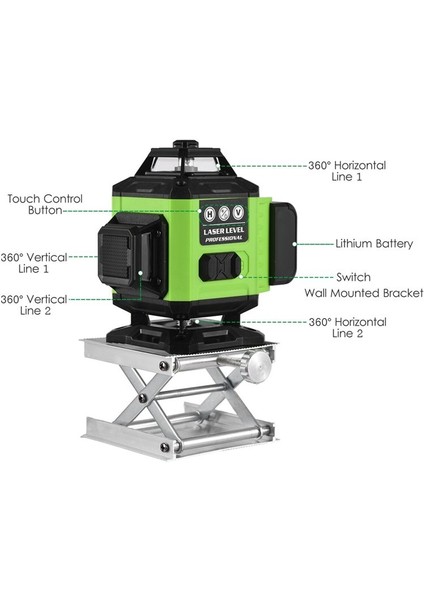 Pracmanu 16 Satır 4d Kablosuz Uzaktan Kumanda Yeşil Çizgiler 2 Pil ile Lazer Seviyesi Kendi Kendine Seviye Eu Fişi (Yurt Dışından) indirimleri