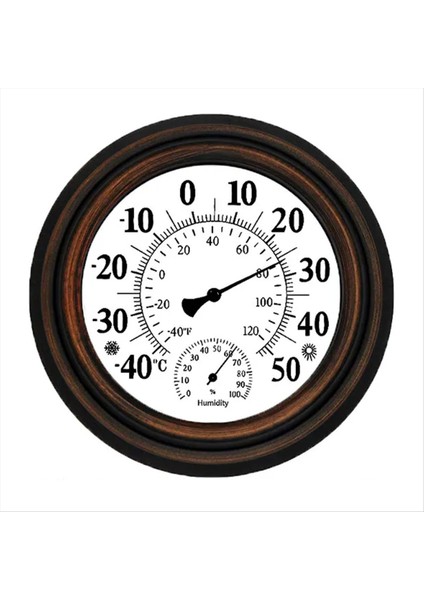 20 cm Antika Kapalı Dış Termometre Higrometre Sıcaklık Nem Ölçer Duvar Saati Termometre Ev Dekor (Yurt Dışından)
