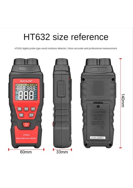 Mayilon HT632 Ahşap Nem Ölçer Duvar Su Test Cihazı Dijital Nem Metre Iki Pin Higometre Beton Dedektörü (Yurt Dışından) indirimleri
