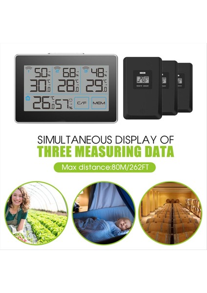 Sıcaklık ve Nem Sensörü Dijital Termometre Iç Mekan Higometre Sıcaklık Nem Dijital Hava Monitörü (Yurt Dışından)