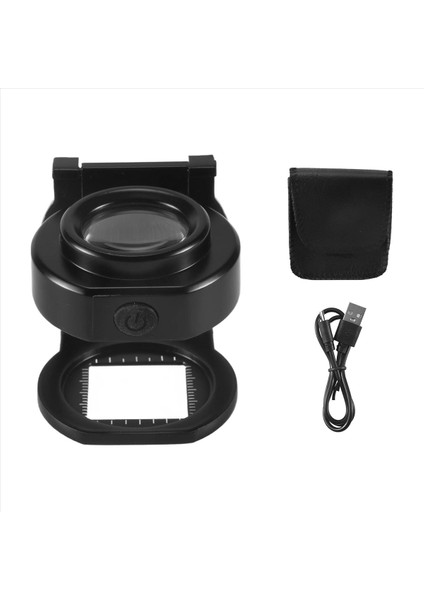 6 Işık USB Üç Katlı Masaüstü Taşınabilir Metal Göz Loupe Ölçekli Dikiş Magnifleme Camına Sahip 25X Loupe Büyüteç (Yurt Dışından)