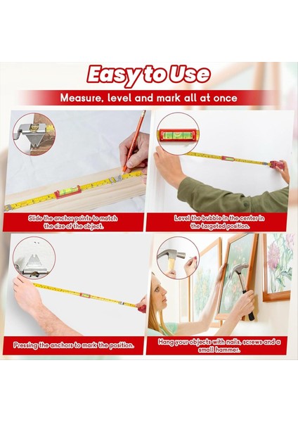 Resim Çerçeve Seviyesi Cetveli Taşınabilir Duvar Asma Kiti ile Resim Asma Araçları 1 Resim Askıda (Yurt Dışından) indirimleri