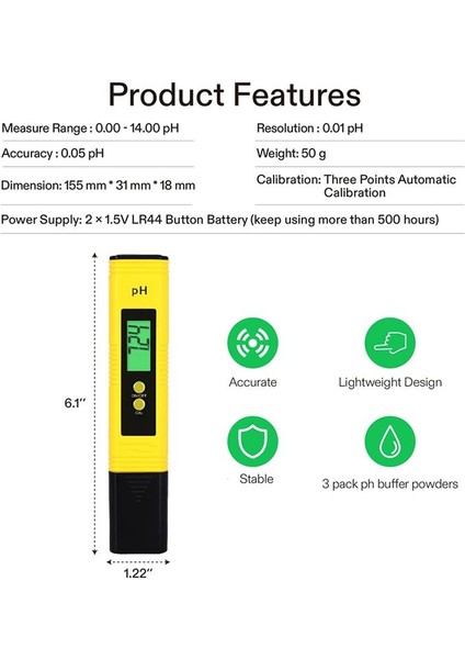 Ph &amp Tds Metre Combo 0 05PH Yüksek Doğruluk Ph Metre Kalemi ve Hidroponik/ev Içme Suyu Için 3-1 Arada Tds/ec/termometre (Yurt Dışından) fiyatları