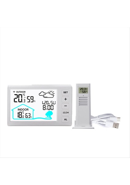 Kapalı Dış Termometre Higrometre Kablosuz Hava Istasyonu Ev Hava Tahmini Saat Hava Istasyonları (Yurt Dışından) fiyatları