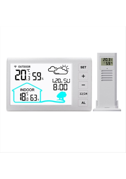 Kapalı Dış Termometre Higrometre Kablosuz Hava Istasyonu Ev Hava Tahmini Saat Hava Istasyonları (Yurt Dışından) modelleri