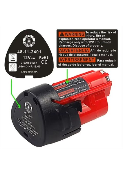 M12 Lı-Ion Pil Plastik Kılıf Pcb Devre Kart Milwaukee 12V 1 3AH 1 5AH 48-11-2411 Lı-Ion Pil (Yurt Dışından) modelleri