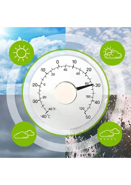Iç Mekan Dış Pencere Termometresi Şeffaf Kadran Hava Termometresi Ev Ofisi Için Doğru Okumalar (Yurt Dışından) modelleri