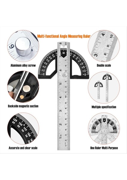 Pragrortor Angradı Bılger Pasılık Çelik Açı Ile Çalışabilir Açılış Sapeye 8inç Ahşap Işleme Cetveli 8 Inç (Yurt Dışından) fırsatları