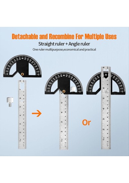 Pragrortor Angradı Bılger Pasılık Çelik Açı Ile Çalışabilir Açılış Sapeye 8inç Ahşap Işleme Cetveli 8 Inç (Yurt Dışından) indirimleri
