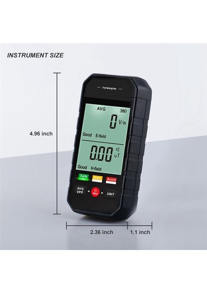 ET925 Büyük Ekran Elektromanyetik Radyasyon Dedektörü Sesi ve Işık Alarm Kırmızı Ekran Alarmı (Yurt Dışından) fiyatları