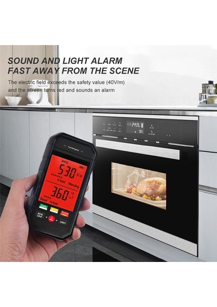 ET925 Büyük Ekran Elektromanyetik Radyasyon Dedektörü Sesi ve Işık Alarm Kırmızı Ekran Alarmı (Yurt Dışından) modelleri