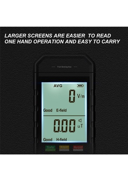 ET925 Büyük Ekran Elektromanyetik Radyasyon Dedektörü Sesi ve Işık Alarm Kırmızı Ekran Alarmı (Yurt Dışından) indirimleri