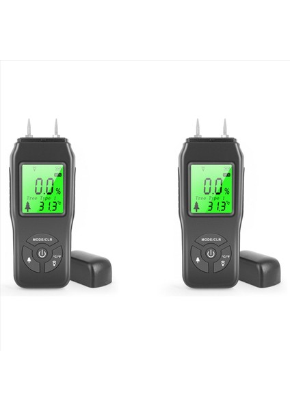 2x Dijital Nem Ölçer Su Dedektörü Nem Test Cihazı Pim Tipi Arkadan Aydınlatmalı LCD Ekran Ahşap Nem Test Cihazı (Yurt Dışından)