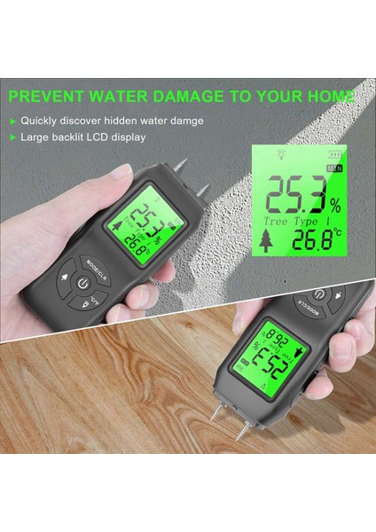 2x Dijital Nem Ölçer Su Dedektörü Nem Test Cihazı Pim Tipi Arkadan Aydınlatmalı LCD Ekran Ahşap Nem Test Cihazı (Yurt Dışından) fiyatları