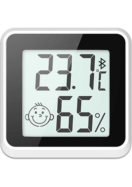 Bluetooth Uyumlu Termometre LCD Dijital Sıcaklık Sensörü Nem Ölçer Iç Mekan Higrometre Ölçüm Göstergesi Siyah (Yurt Dışından)