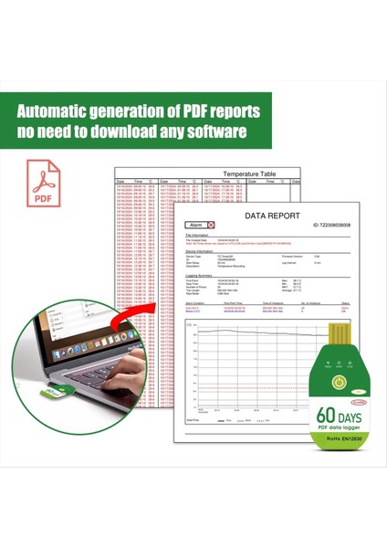 Alarm USB Soketi ile Soğuk Zincir Taşımacılığı Için Dijital Minyatür Yüksek Doğruluk Veri Günlüğü Sıcaklık Sensörü 120 Gün (Yurt Dışından) indirimleri