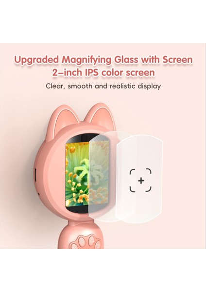 2 Inç Çocuk Mikroskop Cep Mikroskobu Taşınabilir Elektrikli Dijital Büyüteç Cam Mikroskop Açık Gövde Oyuncak D (Yurt Dışından) fiyatları