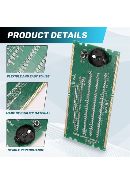 Ddr2 ve Ddr3 2 Masaüstü Anakart Entegre Devreler Için Işıkla 1 Aydınlatılmış Test Cihazı (Yurt Dışından) indirimleri