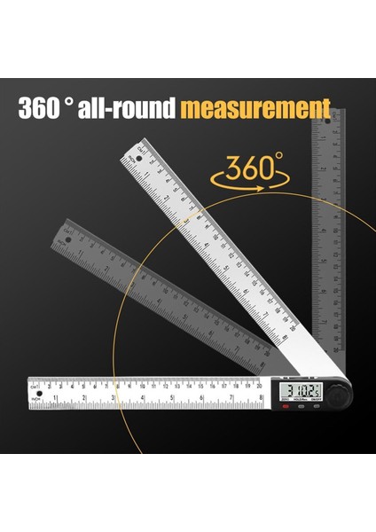 Dijital Ekran Açısı Cetveli 2&#39 Si 1 Arada Hassas Cetvel ve Dijital Açı Bulucu Önleyici (ABS-200MM) (Yurt Dışından) indirimleri