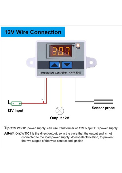 6pcs XH-W3001 Dijital LED Sıcaklık Denetleyici Modülü Dijital Termostat Anahtarı Termostat (12V 10A 120W) (Yurt Dışından) modelleri